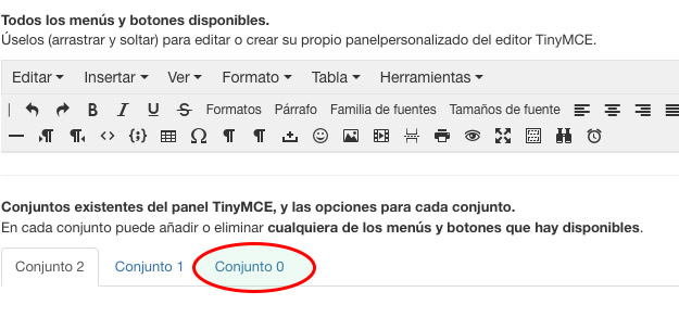 Configurando editor TinyMCE